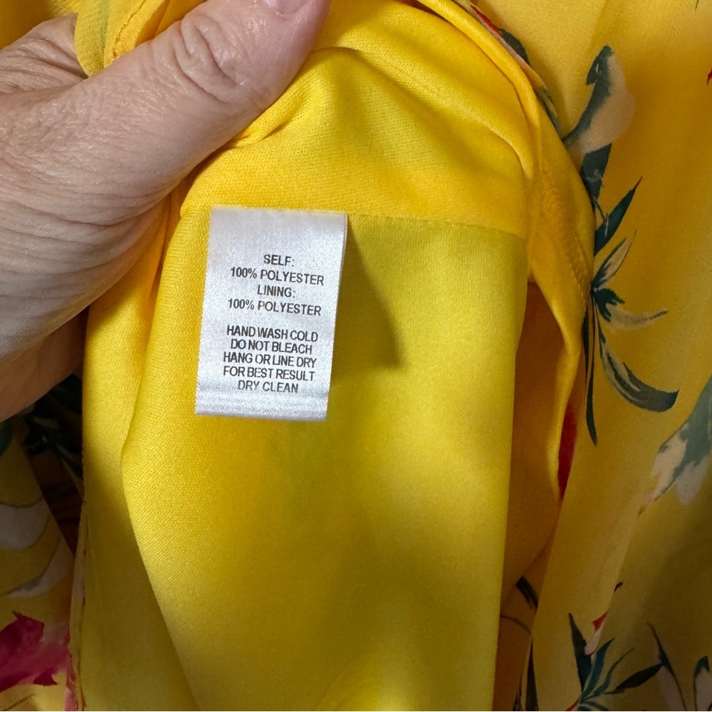 Lulu's Tropic Wonder Yellow Floral Midi Dress Womens Size Large - Picture 11 of 16